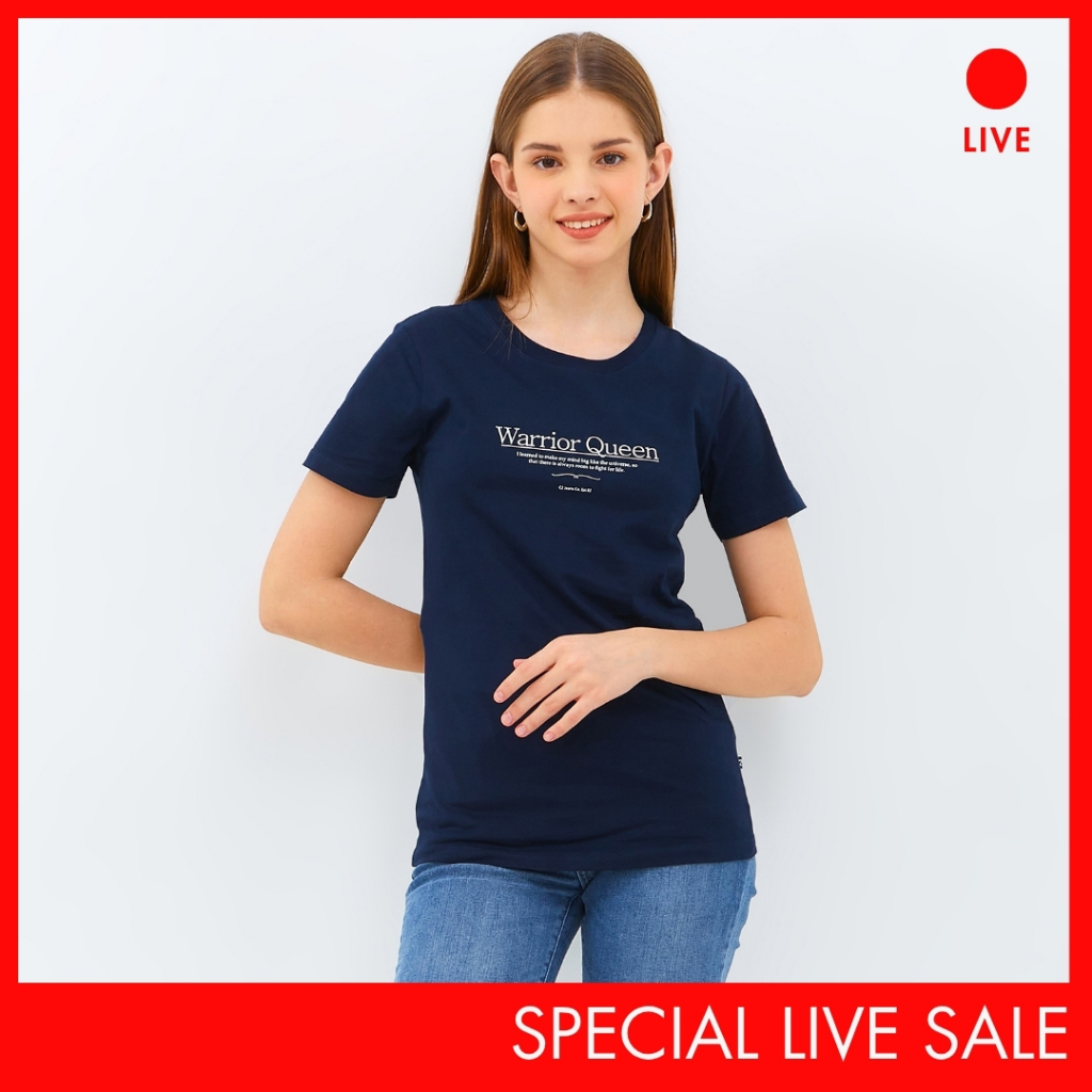 [CLEARANCE] เสื้อยืดผู้หญิง Special Live C2 Original Navy