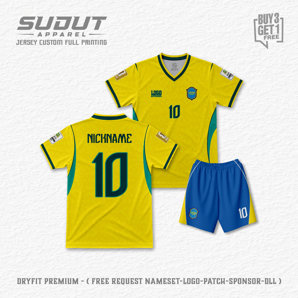 CUSTOM JERSEY SPORT FANTASY BRZL HOME WRC26 พิมพ์เต็มรูปแบบ I ฟรี NAME & NUMBER I CORNER APPAREL