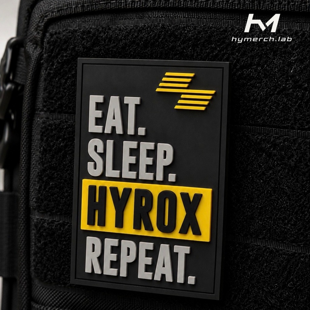 Hymerch Patch HYROX ยาง Velcro พรีเมี่ยม Eat Sleep Hyrox ทําซ้ํา