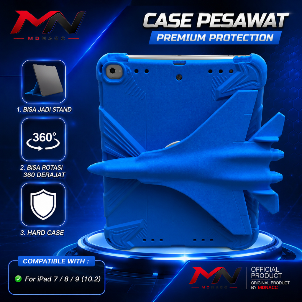 เคสซิลิโคนเครื่องบิน 4D หมุนได้ 360 + ขาตั้งสําหรับ iPad Gen 9, iPad 7 / 8 / 9 (10.2)