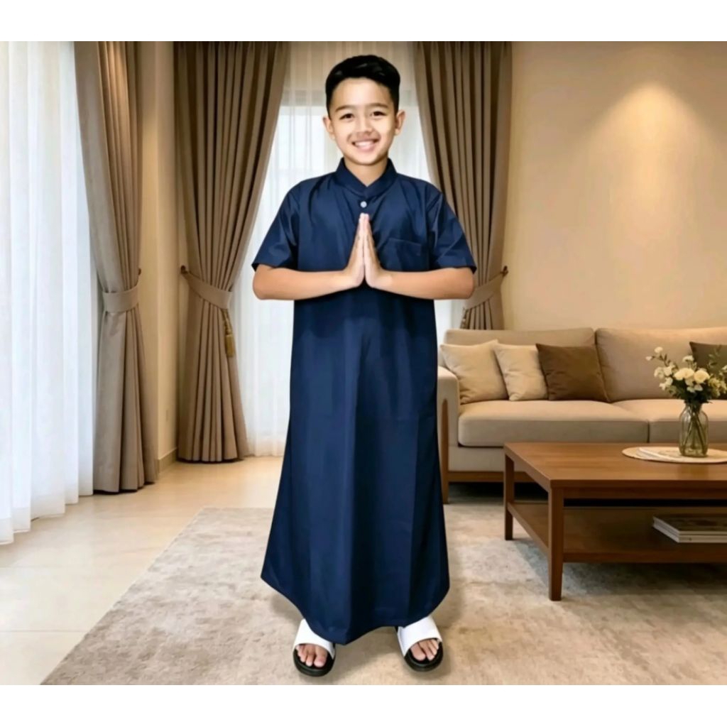 PLAIN BOYS GAMIS ROBE 1-12 ปีเสื้อผ้าเด็กชาย KOKO ROBE SHORT SLEEVES