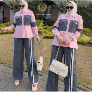 One Set Nabila Uni Ara | One Set Uni Ara | Setelan Celana Nabila Uni Ara | One Set Wanita Kekinian