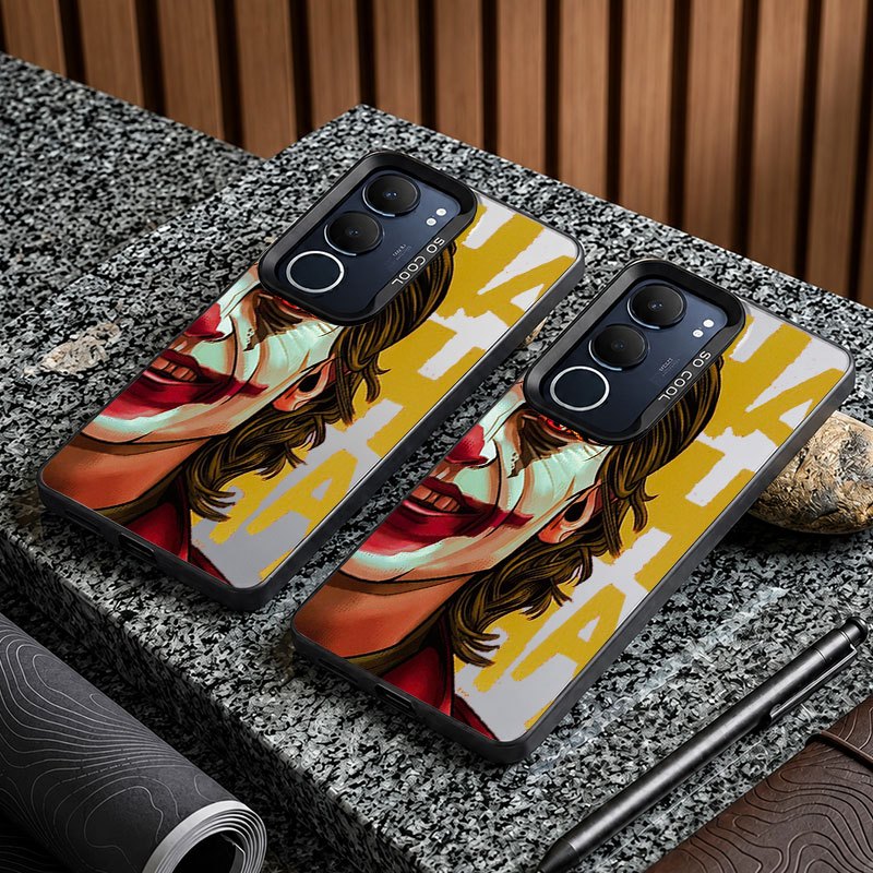 Softcase IMD สีดํา Minimalist Joker Motif Premium ใช้งานร่วมกับ HP Protector สําหรับ Vivo V40 50 V60