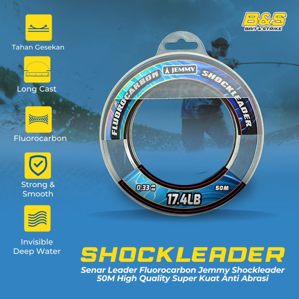 Jemmy Shockleader Fluorocarbon Leader Line 50M – คุณภาพสูง Super Strong Anti-Abrasion SP022