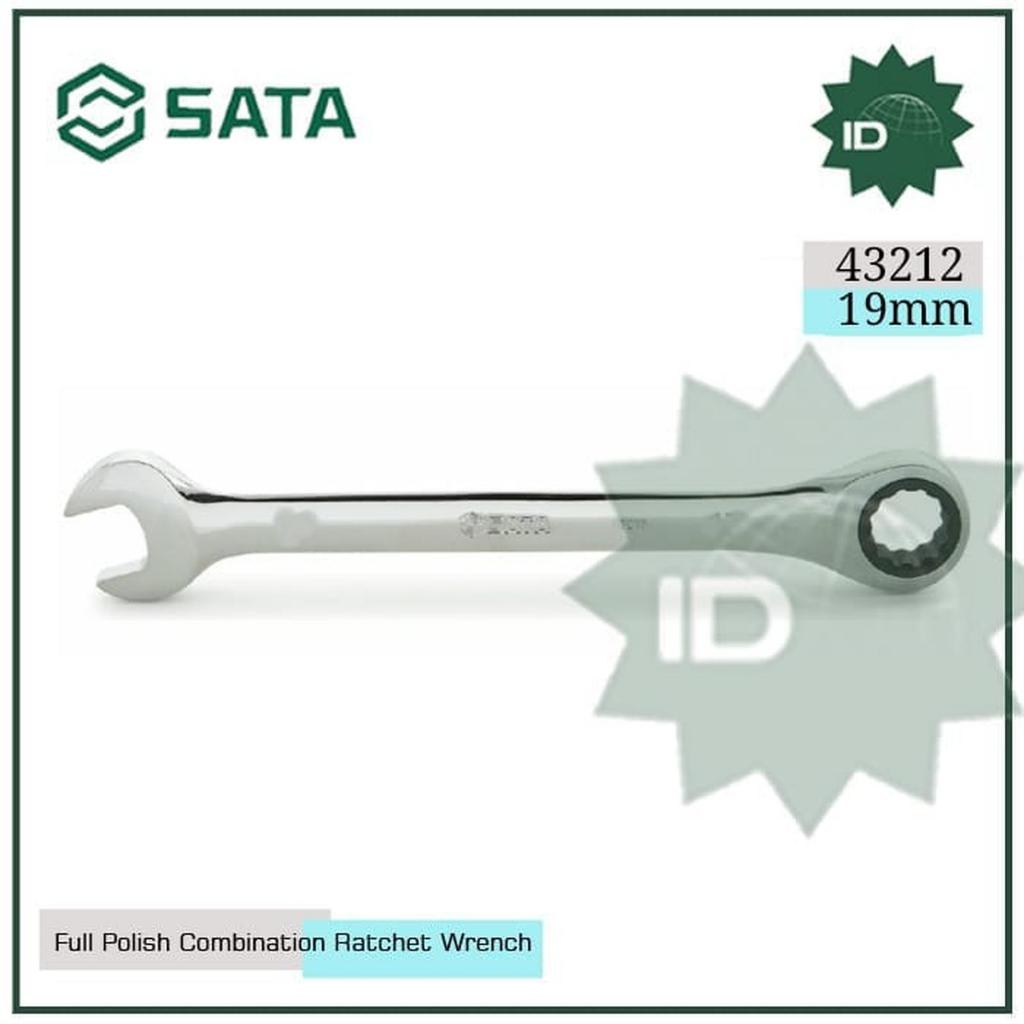 SATA 43212 19 มม. หวีขัดเงาเต็มรูปแบบประแจวงล้อเครื่องมือ Sata