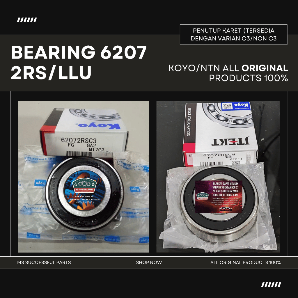 BEARING 6207 2RS KOYO/NTN ORIGINAL 6872RS/LLU