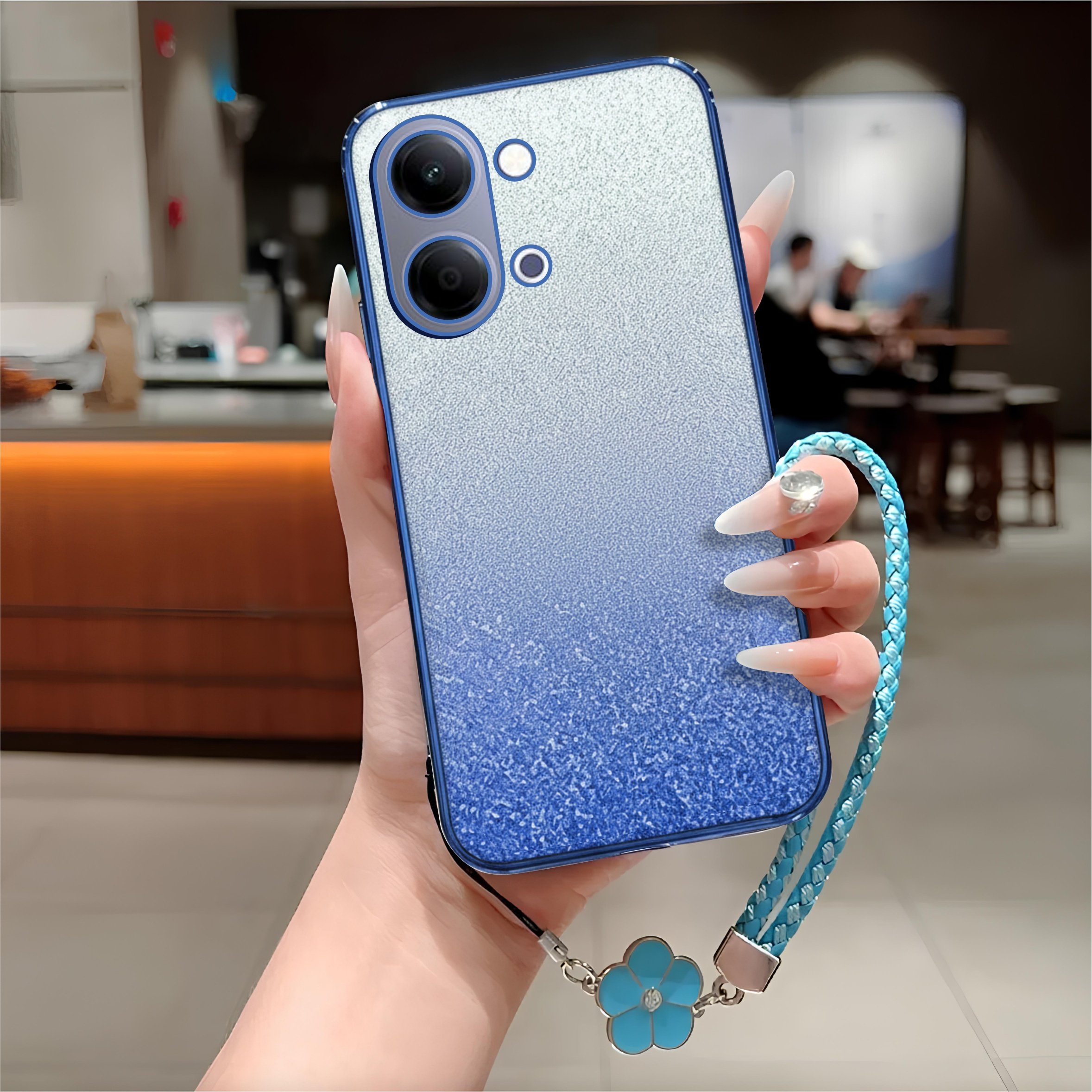 เคสนิ่ม Vivo Vivo Y05 / Y11D Premium Glitter TPU ฟรีเชือกเส้นเล็กดอกไม้