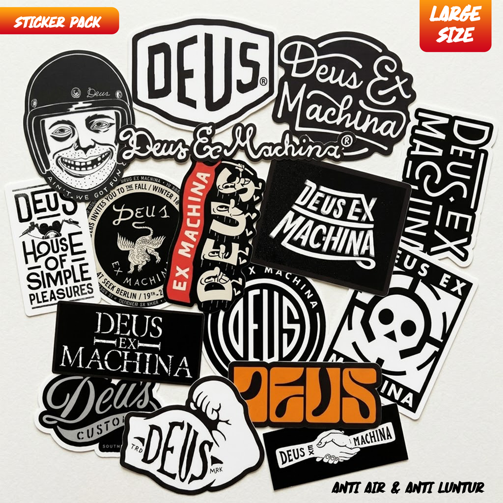 สติ๊กเกอร์ Deus Distro ขนาดใหญ่ 16 ชิ้นเคส HP หมวกกันน็อคแล็ปท็อป