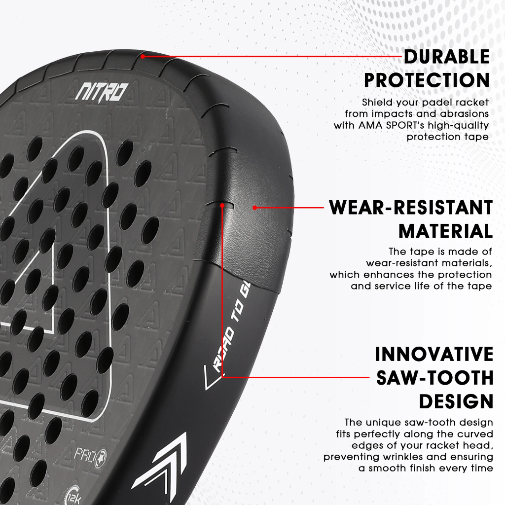 AMSport Racket Head Protector Padel TPU Head Guard Tape Anti-Scratch
