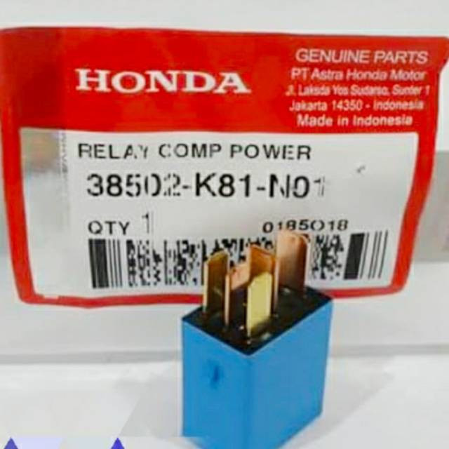 38502-K81-N01 รีเลย์สวิตช์สตาร์ท Honda Beat Esp 16/ดีลักซ์, Scoopy Fi 17/K2F, Genio, CB150R/X AHM OR