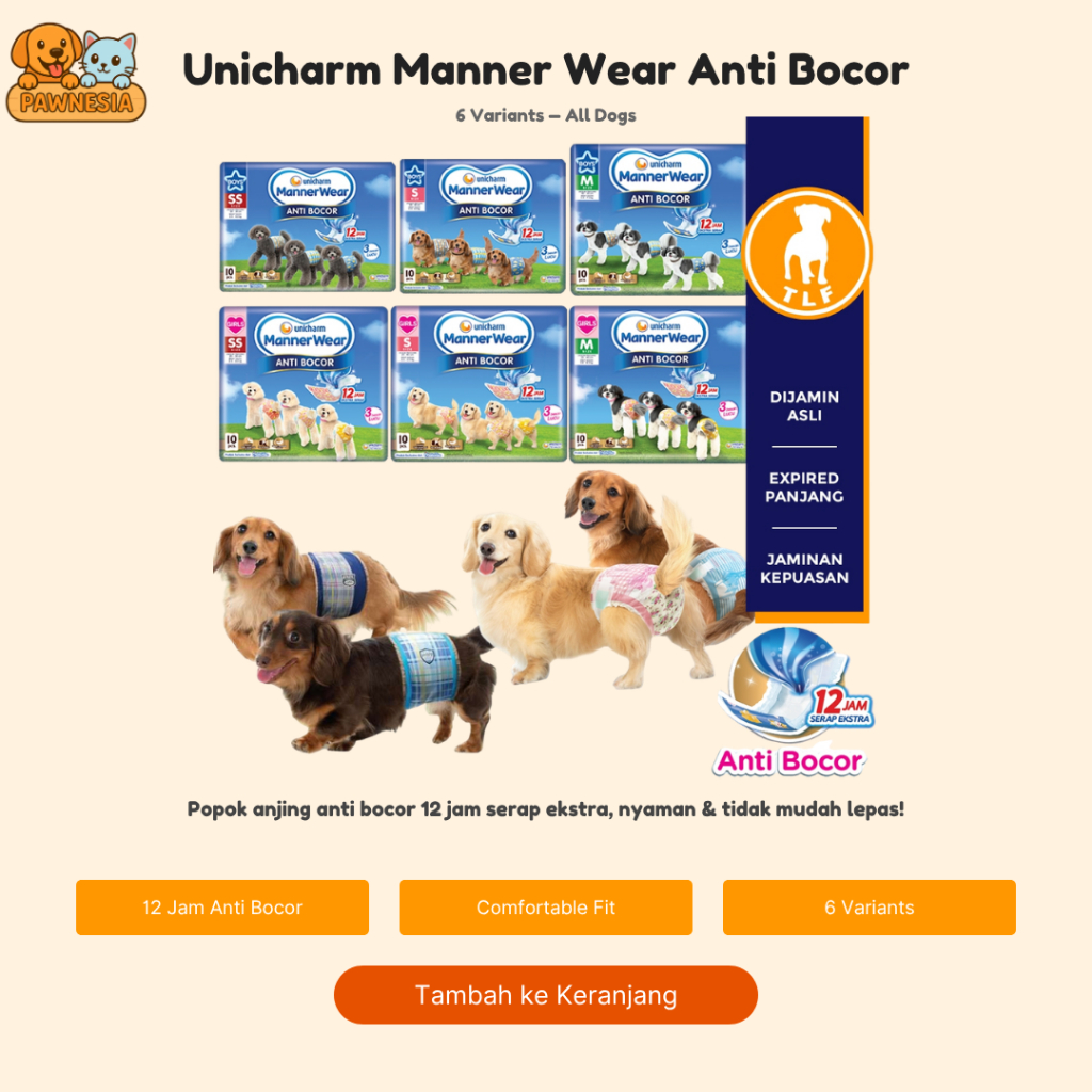 MANNER สวม DOG PAMPERS