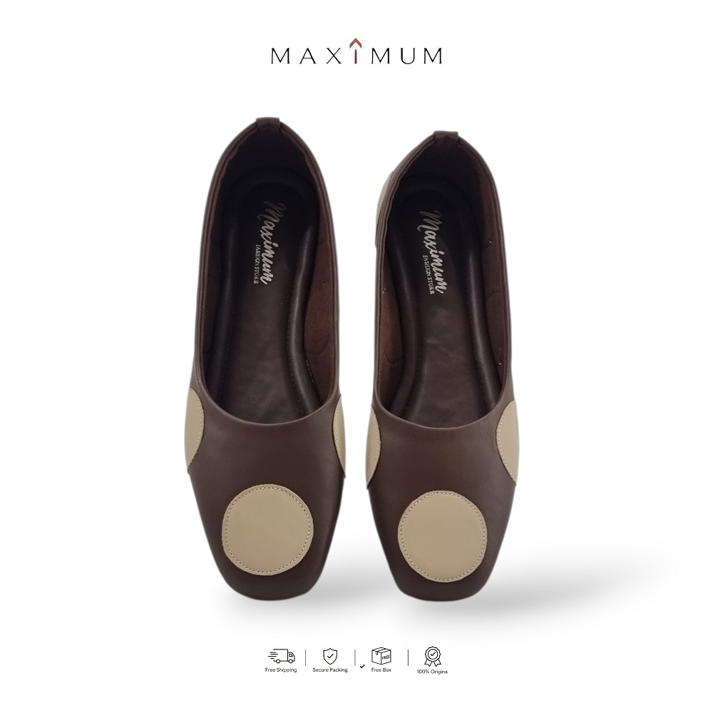 Maximum Lunaya รองเท้าส้นแบนผู้หญิง Polka Dot หรูหรา
