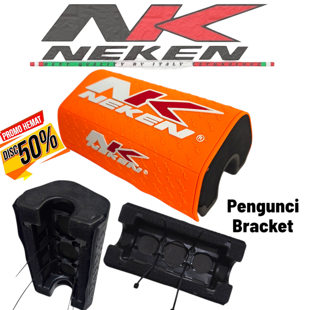WAREHOUSE นําเข้า NK HANDLEBAR FOAM ORANGE RUBBER HANDLEBAR FOAM โลโก้ 3D พร้อม COOL DESIGN BRACKET 