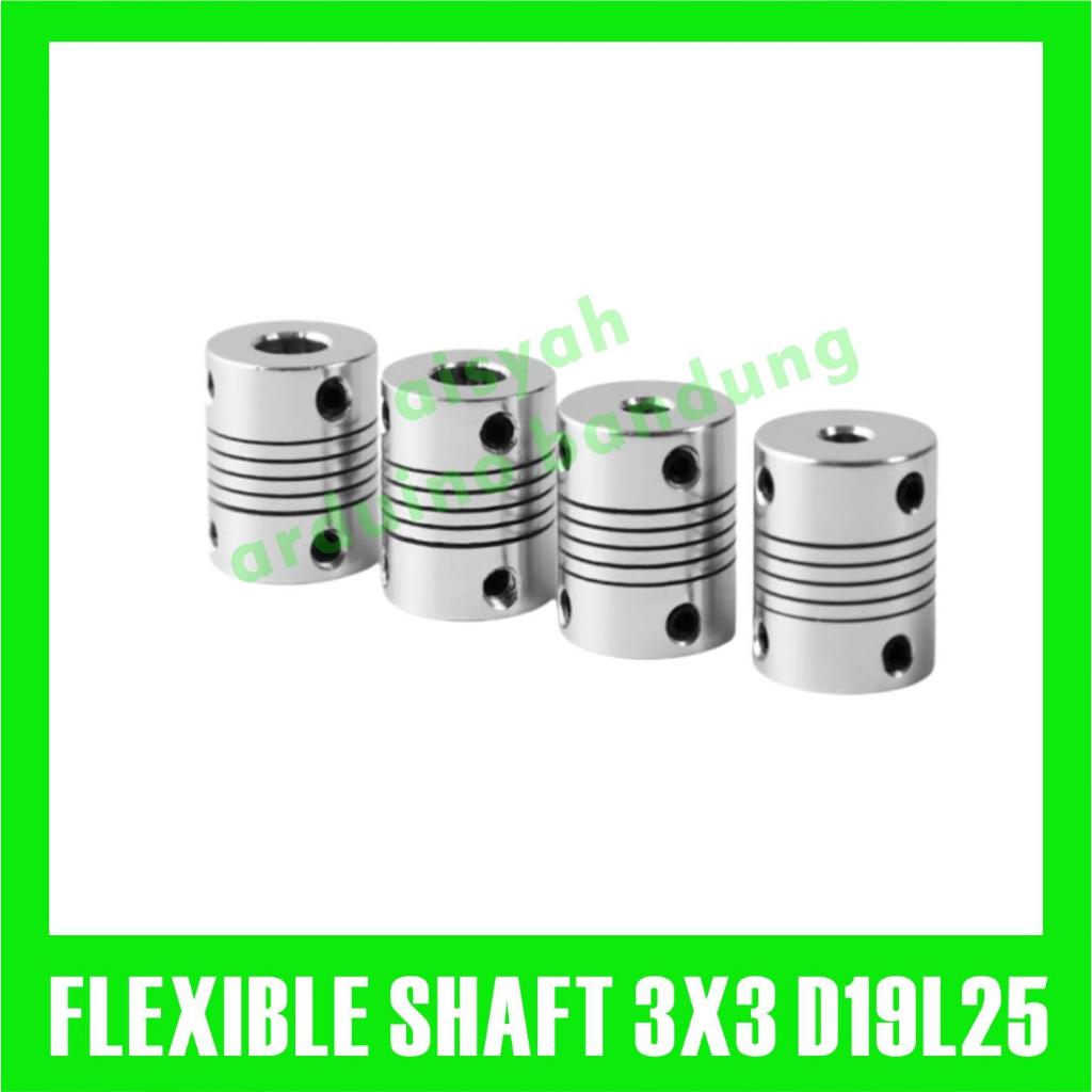 Flexible Shaft 3x3 MM Coupling CNC มอเตอร์ Coupler 3 มม.ถึง 3 มม.D19L25