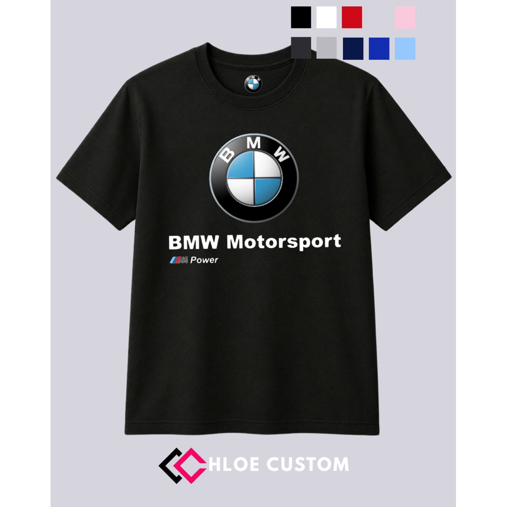 BMW Motorsport Premium เสื้อยืด + โลโก้ เสื้อยืด F1 ไซส์ S-3XL Unisex