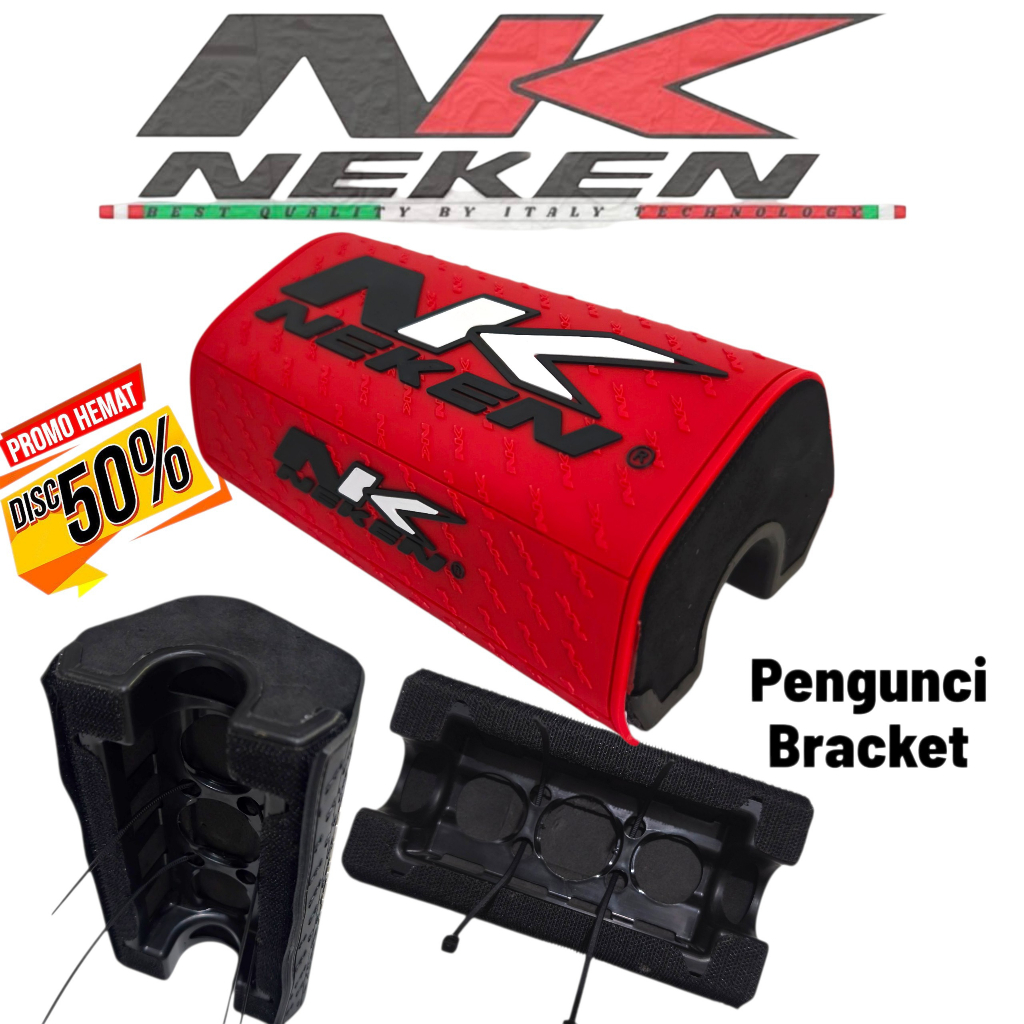 MERAH WAREHOUSE นําเข้า NK HANDLEBAR FOAM RED RUBBER HANDLEBAR FOAM โลโก้ 3D พร้อม COOL DESIGN BRACK