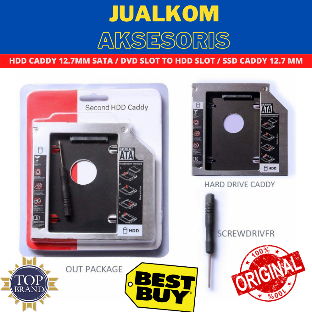 SSD HDD Caddy Slim 12.7 มม. SATA DVD Slot Hard Disk Bracket