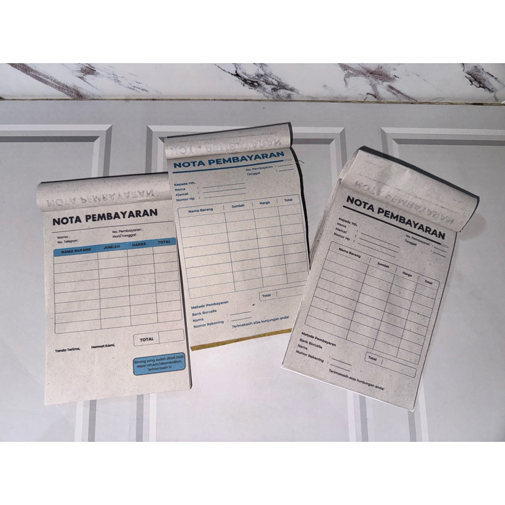 SALES NOTE / PAYMENT NOTE SIMPLE FROSTED PAPER ONE PACK CONTAINS 50 แผ่น