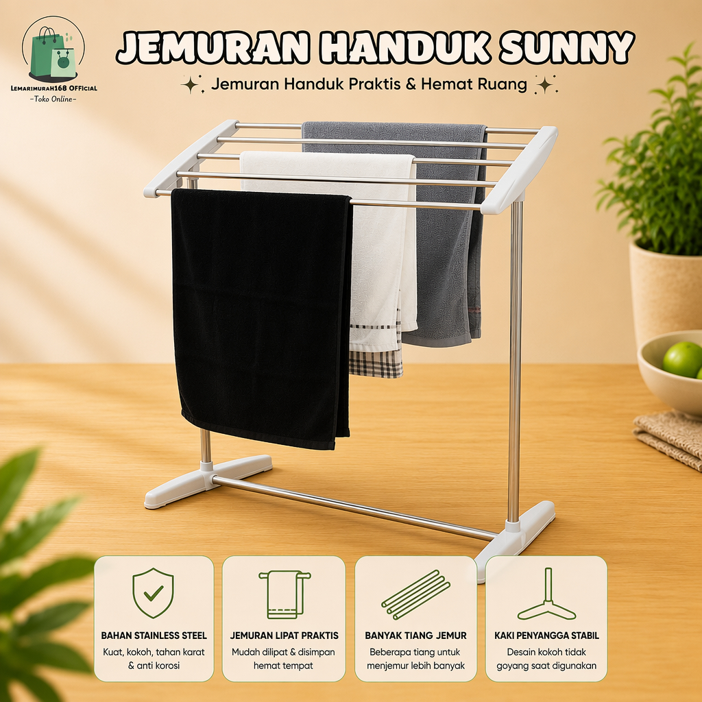 SUNNY Towel & Clothes Rack / 5-PIPE TOWEL DRYER / STANDING TOWEL DRYER