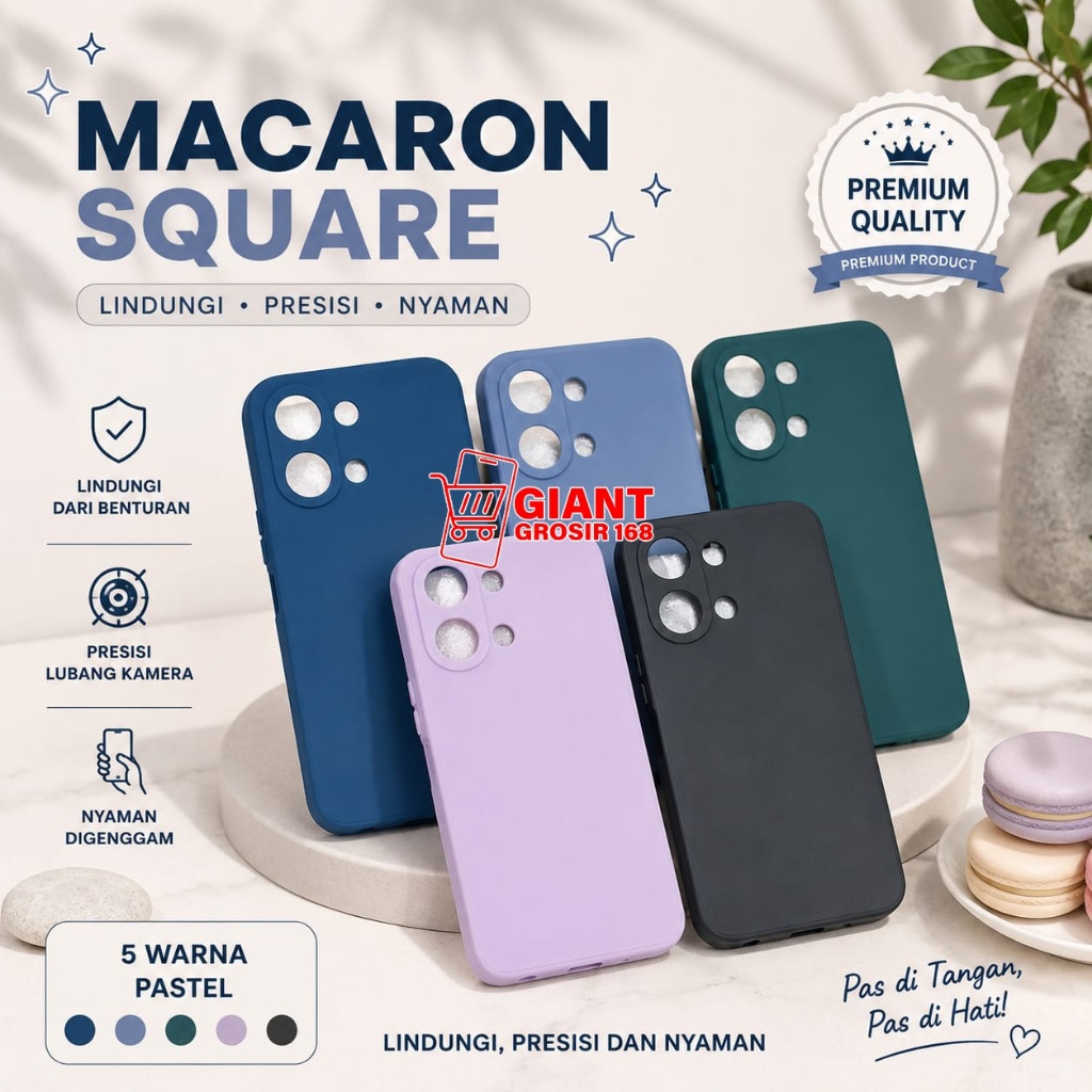 TECNO SPARK GO 3 CASE MACAROON SQUARE LIQUID TECNO SPARK GO 3 MS-1