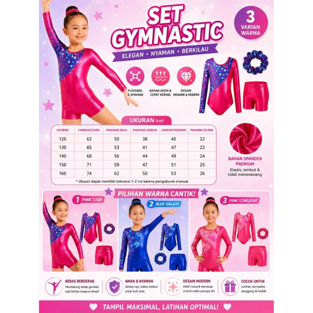GIRLS GYMNASTIC CLOTHES SET PREMIUM LONG-SLEEVED ARTISTIC GYMNASTICS LEOTARD SET