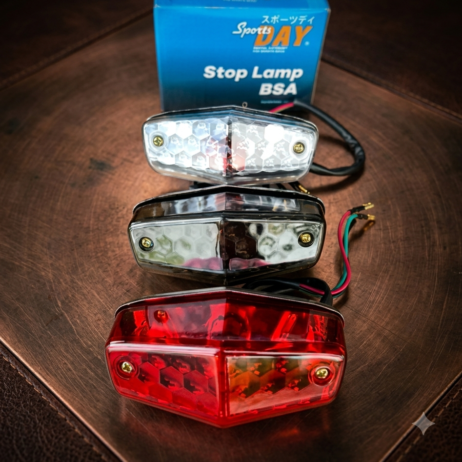 Stoplamp CB BSA LED Non LED กบด้านหลังหยุดโคมไฟกล่อง CB Glatik HEREX กีฬาวัน