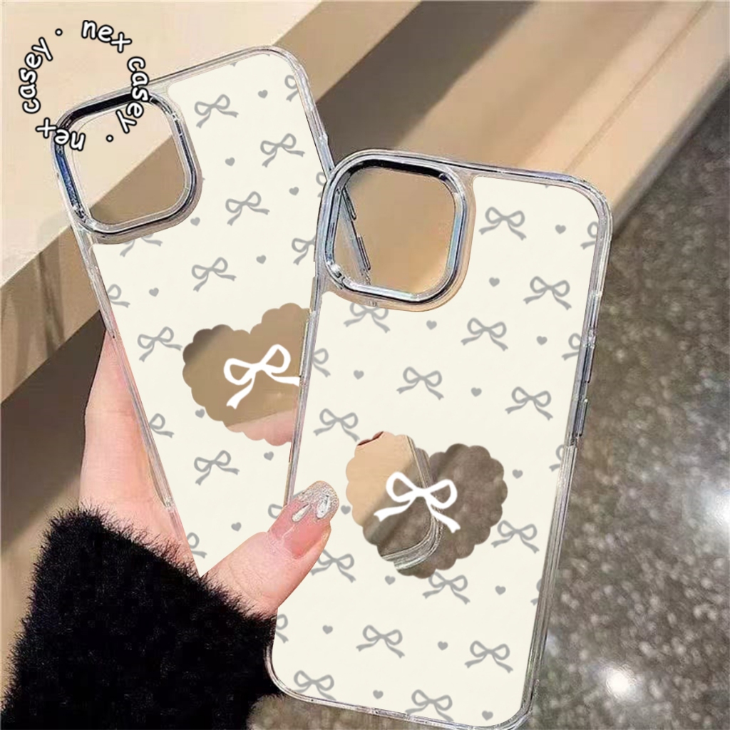 ใหม่ HEBE CASE RIBBON TINY LOVE สําหรับ OPPO A3S A3X A5 A5S A5X A6 A6C A6X A9 A15 A16 A17 A18 A31 A3
