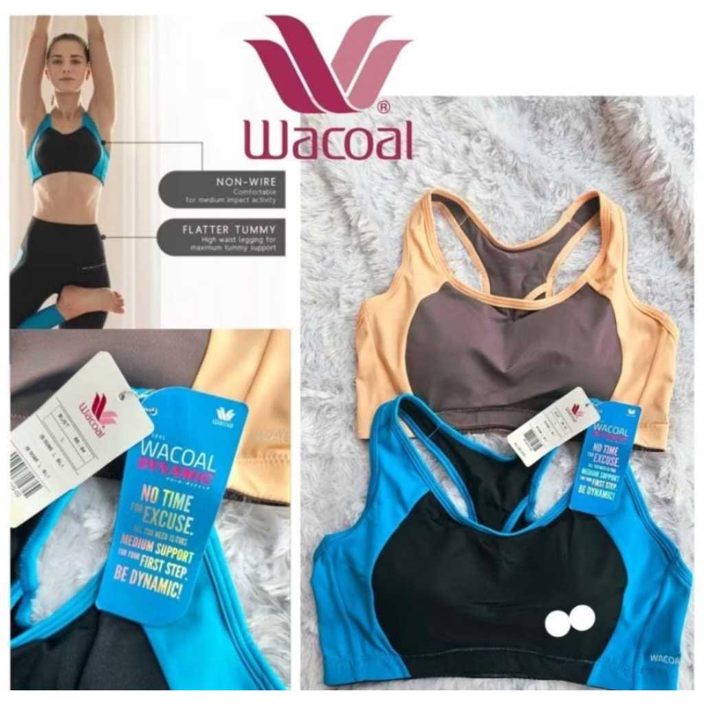 WACOAL DYNAMIC SPORT BRA SIZE ML IB 5095 K40 พร้อมสวิตช์โฟมไม่มีลวด NON BH SPORTS RUNNING YOGA GYM J