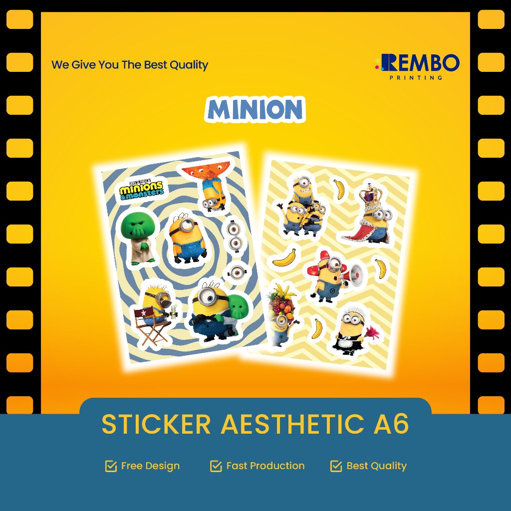 A6 CHARACTER AESTTHETIC STICKER / MINION AESTHETIC STICKER / CUTE STICKER / CUTE UNLISENCED STICKER