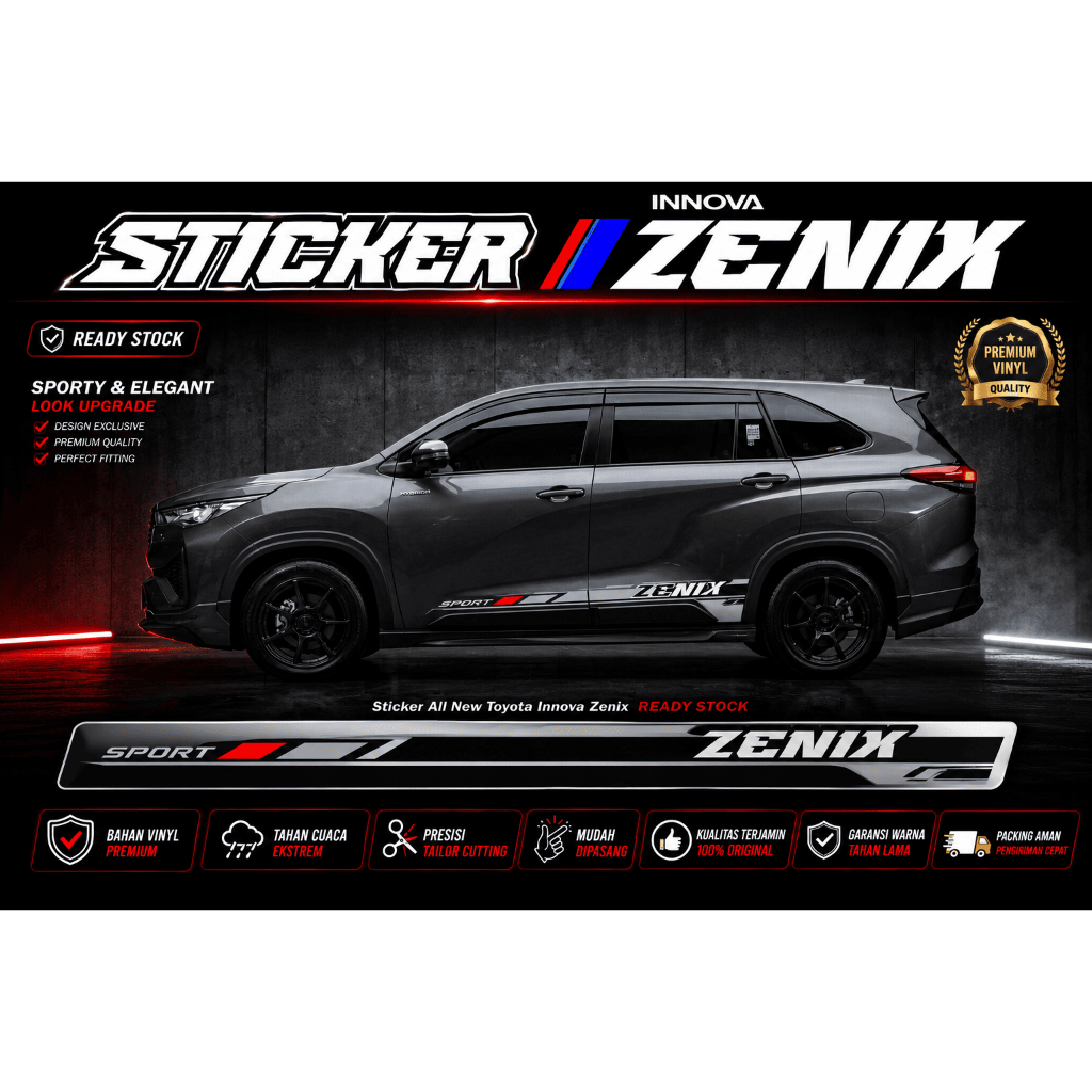 TOYOTA INNOVA ZENIX SIMPLE CUTTING STICKER INNOVA ZENIX ใหม่อุปกรณ์เสริมสติกเกอร์
