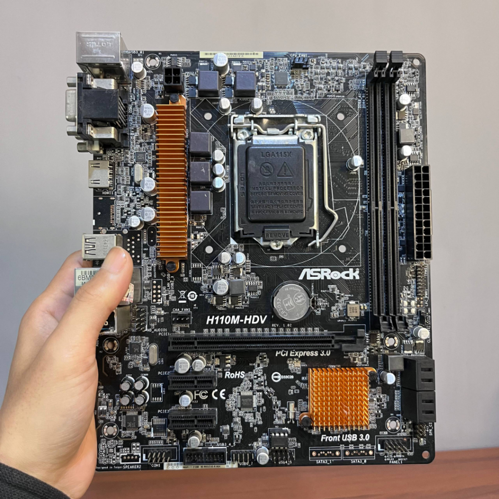 ASRock H110M-HDV เมนบอร์ดมือสองธรรมดาเรียบ - LGA 1151 DDR4 Intel 6th/7th Gen | ประกัน7วัน