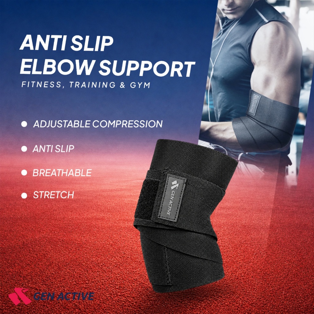 Gen Active Elbow Wrap Gym Fitness Anti-Injury Weight Lifting