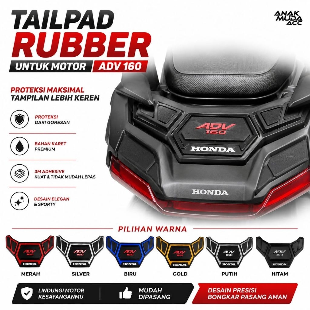 Tailpad Sticker ADV 160 2025 2023 2022 Ducktail Protector Adv 160 ยางพรีเมี่ยม