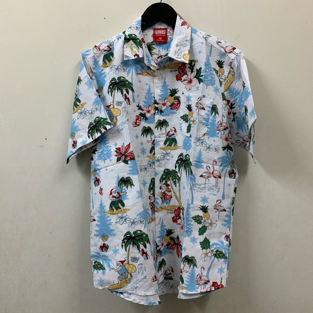 เสื้อเชิ้ต KEMEJA Lowes Relax | เสื้อแขนสั้นชายหาดลายดอกไม้ด้านบน