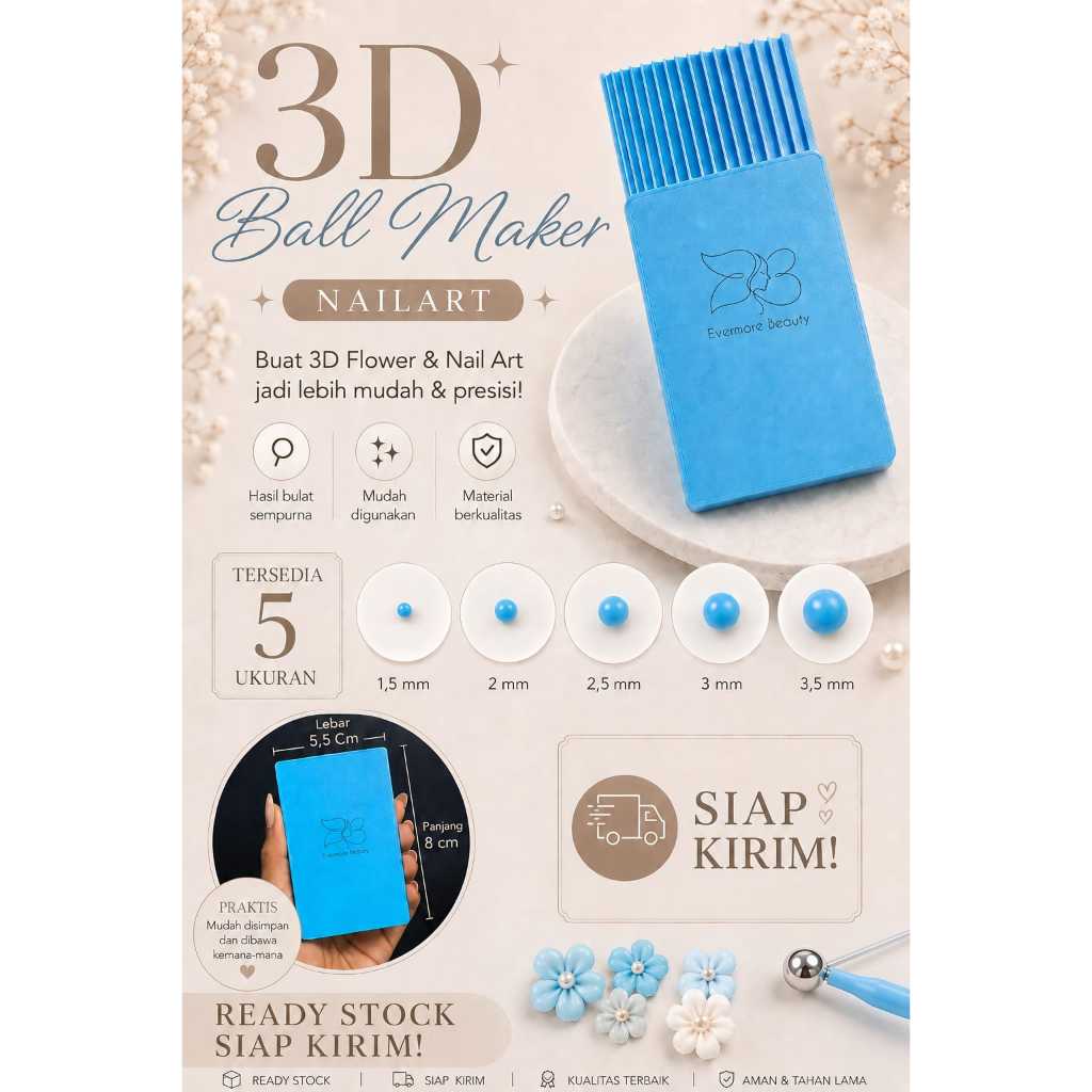3D BALL MAKER / 3D NAILART BALL MOLD / 3D BALL MAKER สําหรับดอกไม้เล็บ
