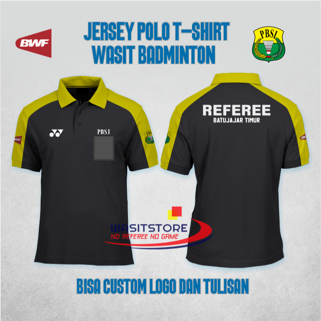CUSTOM BADMINTON REFEREE POLO T-SHIRT JERSEY