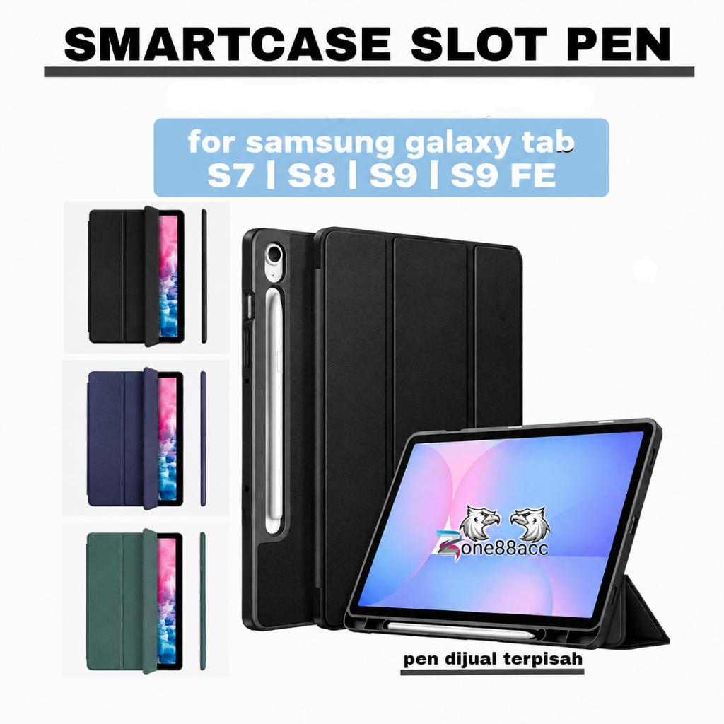 Smartcase Slot Pen Samsung TAB S7/S8/S9 FE 11" นิ้ว \ softcase samsung tab s9 fe \ case samsung tab 