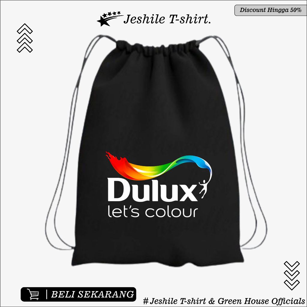 Dulux Black Drawstring Bag By Green House