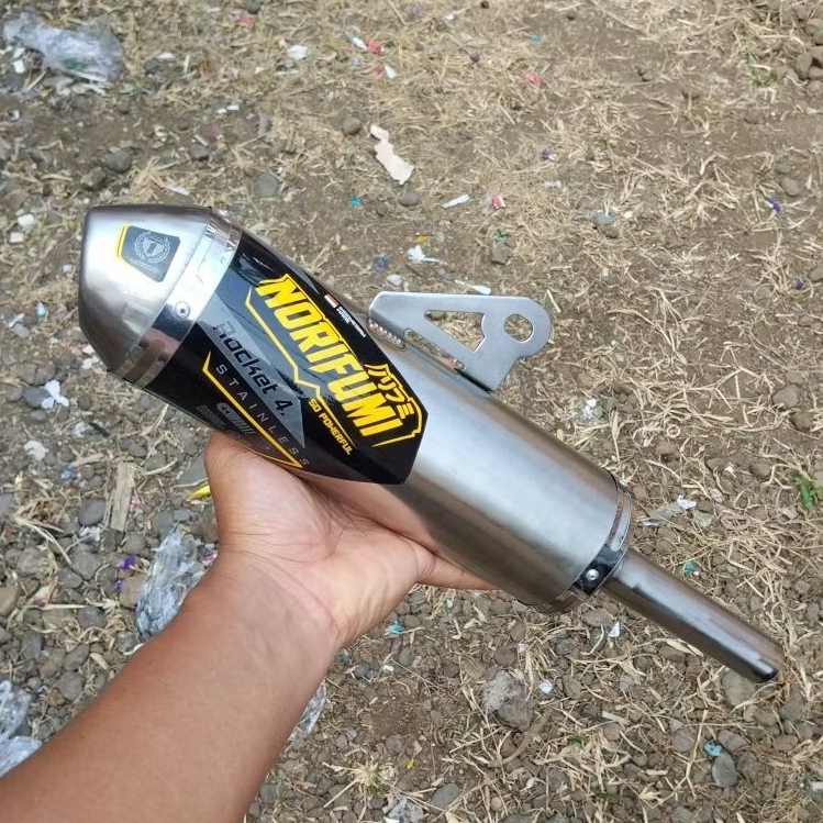 ท่อไอเสียแข่งมอเตอร์ไซค์ 2 จังหวะ NORIFUMI ROCKET4 STAINLESS PIPE