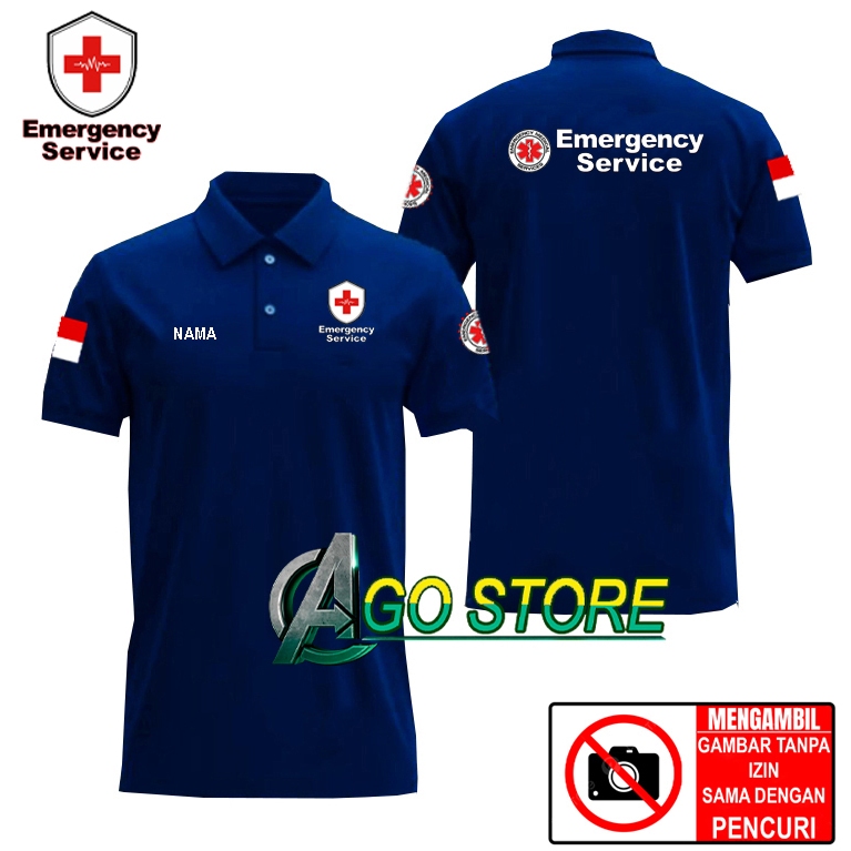 ขายเสื้อโปโล เสื้อคอปก รุ่น EMERGENCY SERVICE ชื่อฟรี - ชุดทํางานเสื้อโปโล EMERGENCY SERVICE DTF Scr