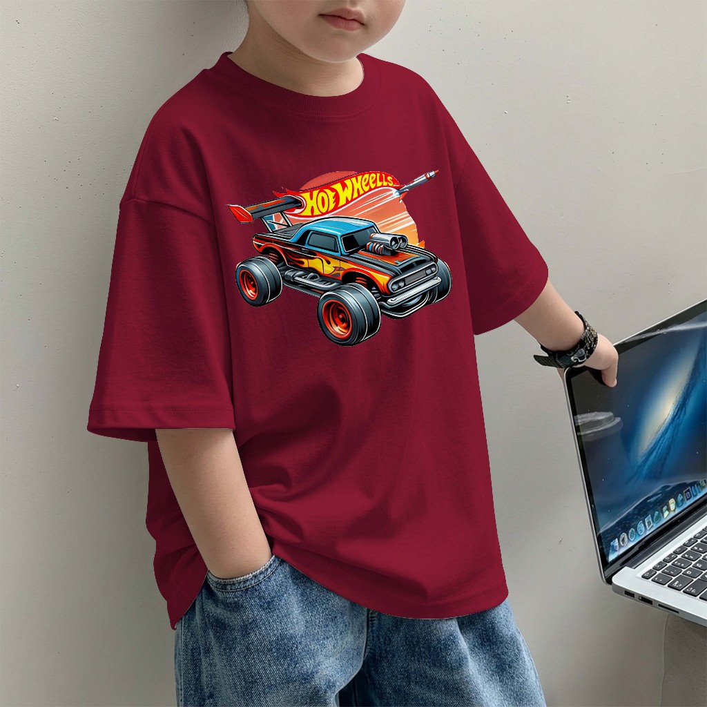 TEEFORME Hotwheels Kids T-Shirt Boys Girls I Kids Tshirt Outfit Tops 4-14 Years I K2031 Hot Wheels