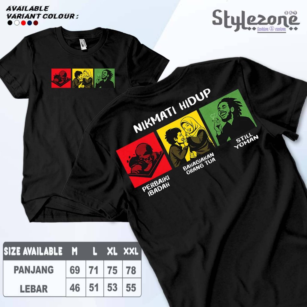 เสื้อยืด Enjoy Life / เสื้อ Distro พร้อมคํา - Yoman Enjoy Life / เสื้อผู้ชายและผู้หญิงผ้าฝ้ายหวี 30s