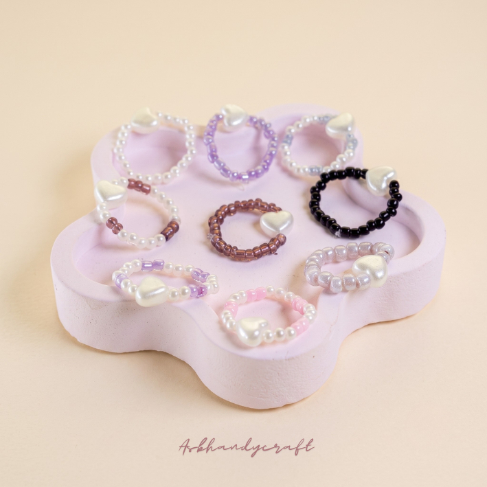 [CMM082] 1 ชิ้น - แหวนลูกปัดสีซีรีส์พรีเมี่ยม