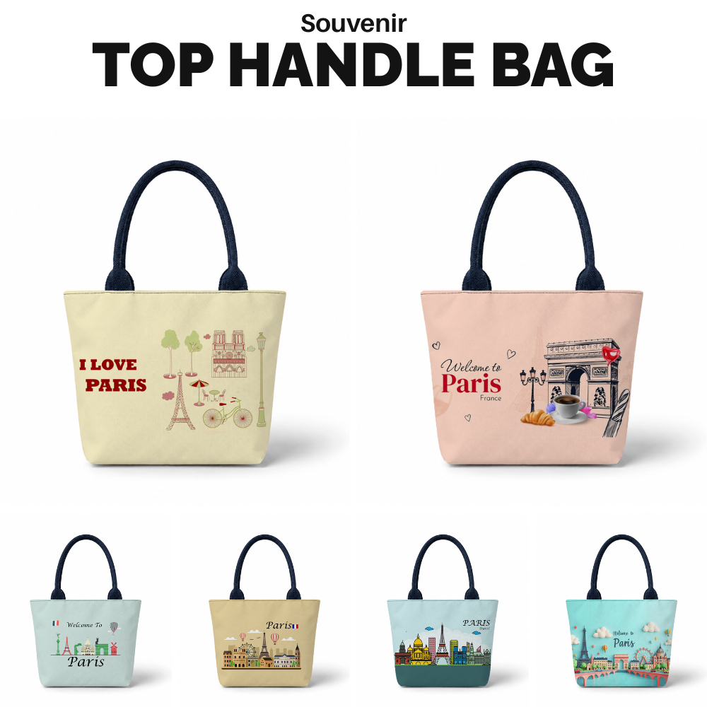 กระเป๋าของที่ระลึก Paris France France France Premium Handbag Top Handle Bag Goodie Bag