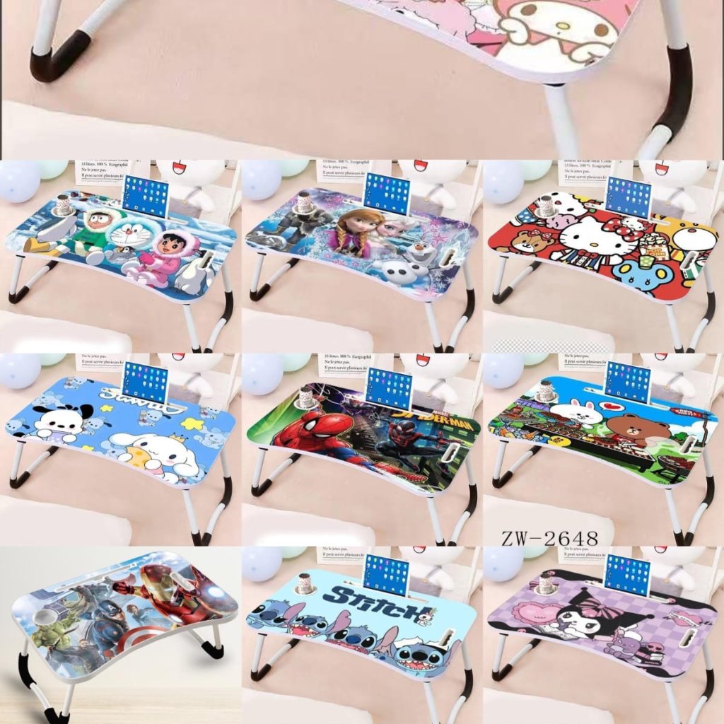 FOLDING LAPTOP TABLE / PREMIUM 3D FOLDING CHILDRENS STUDY TABLE / SANRIO KUROMI MELODY FOLDING TABLE