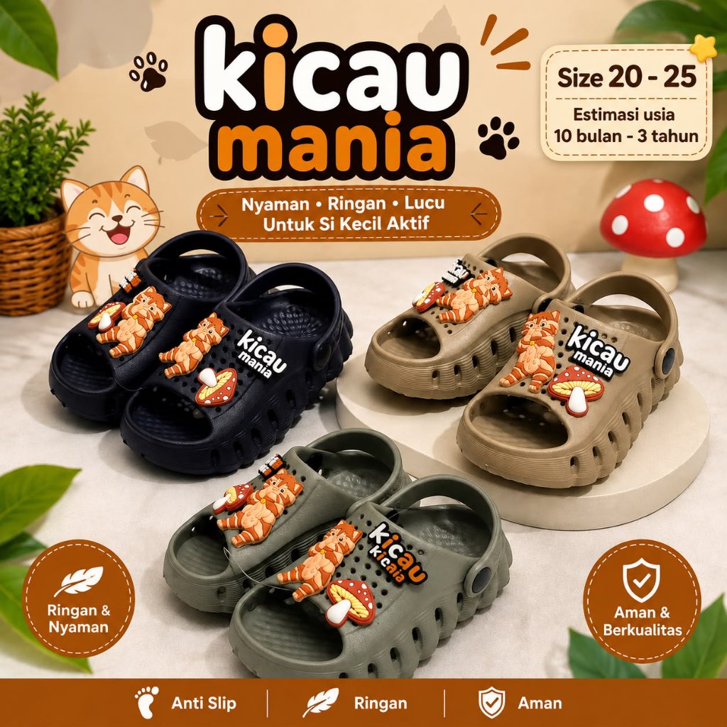 Jibbit Kicau Mania รองเท้าแตะเยลลี่สําหรับเด็กพร้อมสายด้านหลัง