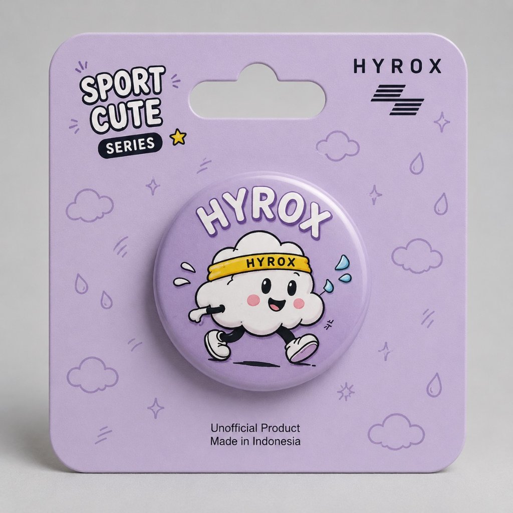 Hymerch Pin Button Pin 32MM Hyrox Doff Laminated Hyrox Cloud Pin