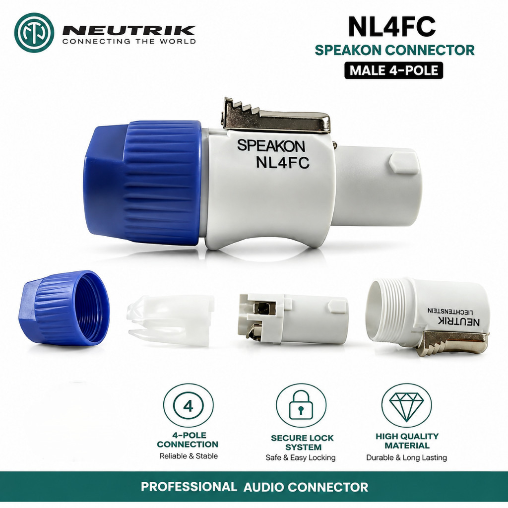 Jack SpeakON Neutrik NL4FC ลําโพงเสียงเชื่อมต่อชาย 4 เสา