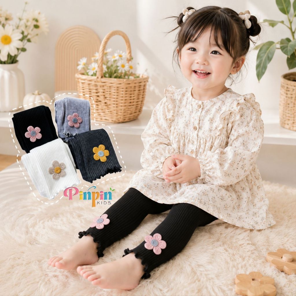 Pinpin Kids - เลกกิ้งลายดอกไม้เด็กผู้หญิง / เลกกิ้งเด็กน่ารัก