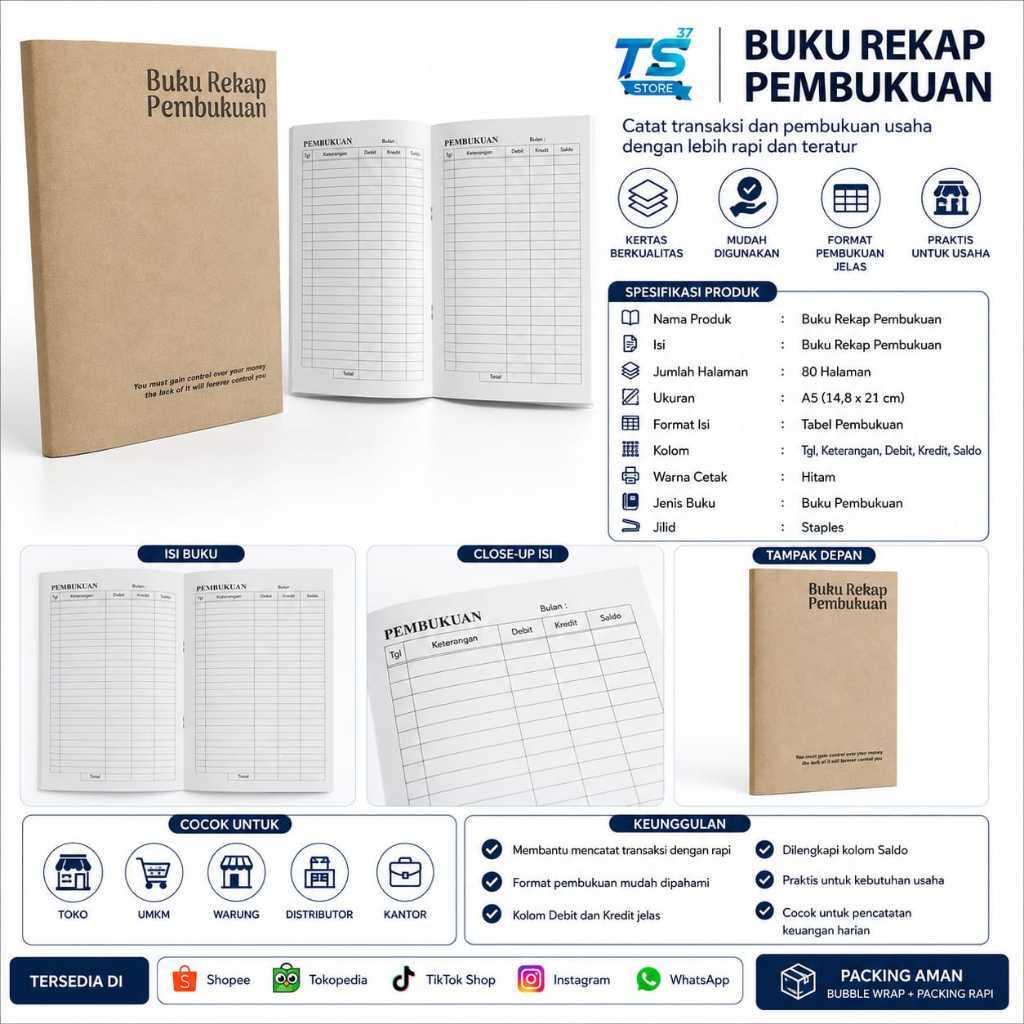 80-PAGE BOOK RECAP BOOK / DAILY BOOK RECAP BOOK สําหรับ UMKM SHOP UK A5 -
